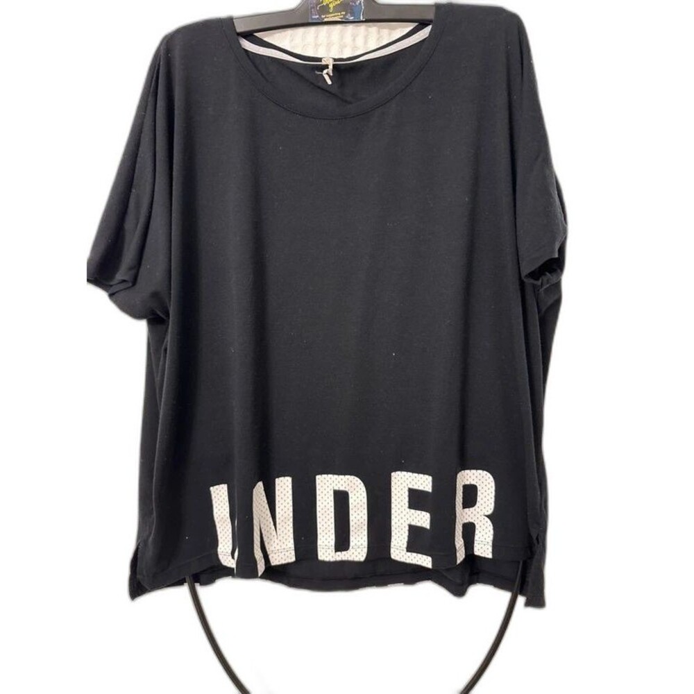 Under Armour Threadborne Loose Fit Tee XL Black White Mesh Logo